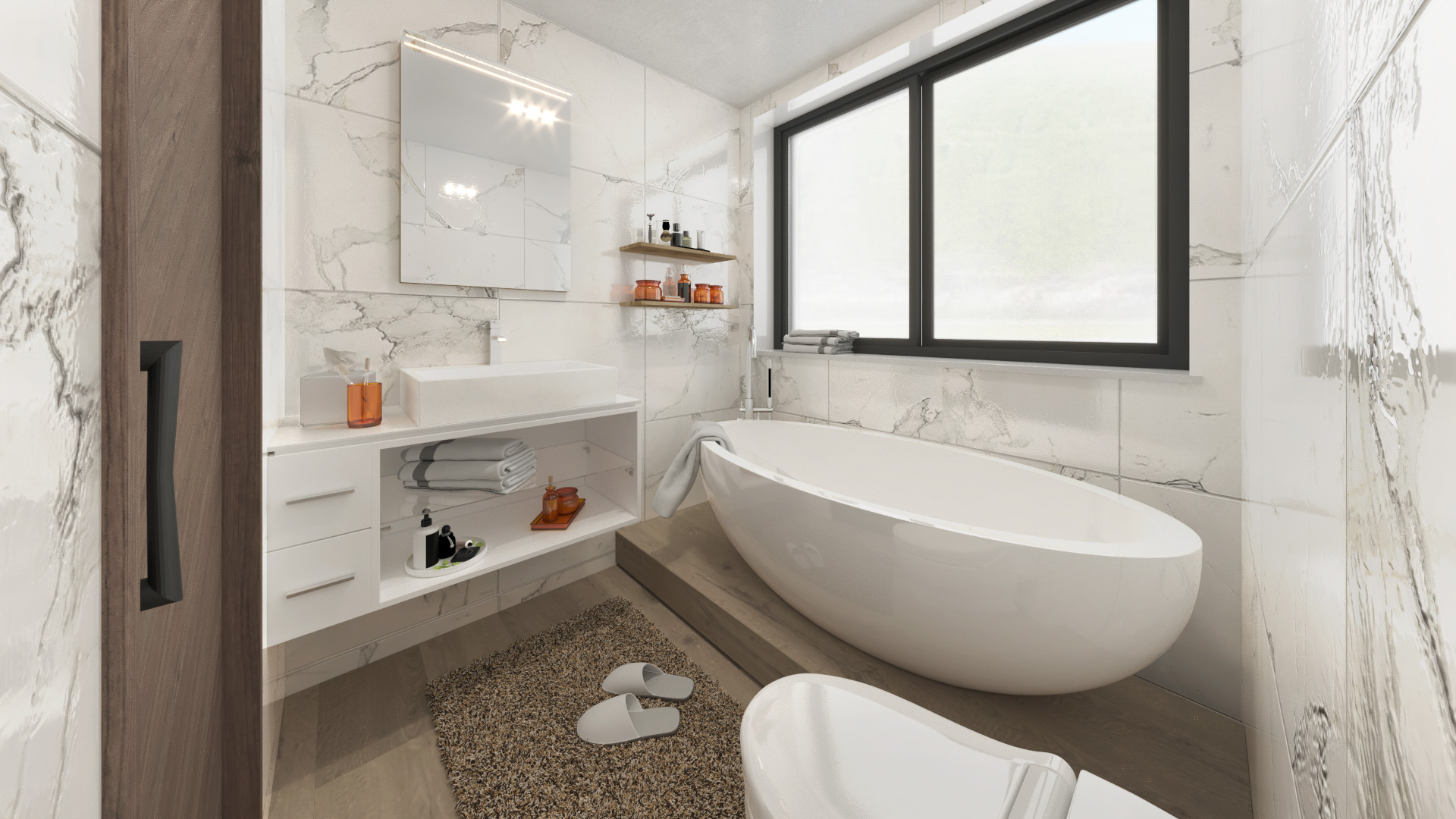 Exclusive and prestigious apartment with garden for sale in Gentilino in a new prestigious residence