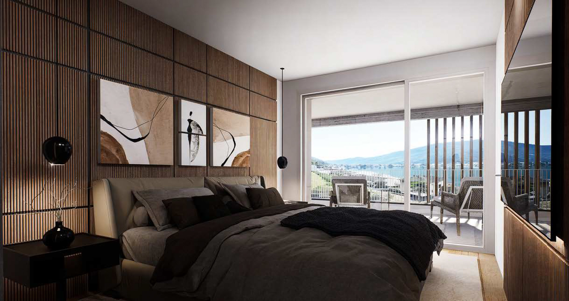 Appartamento vista lago con giardino in vendita a Capolago