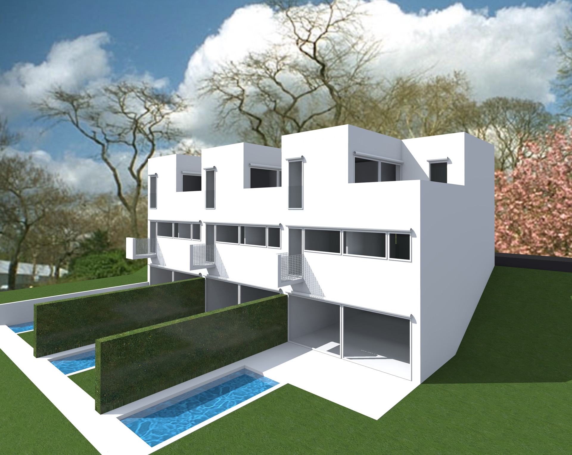 Moderna casa contigua con giardino in vendita a Villa Luganese