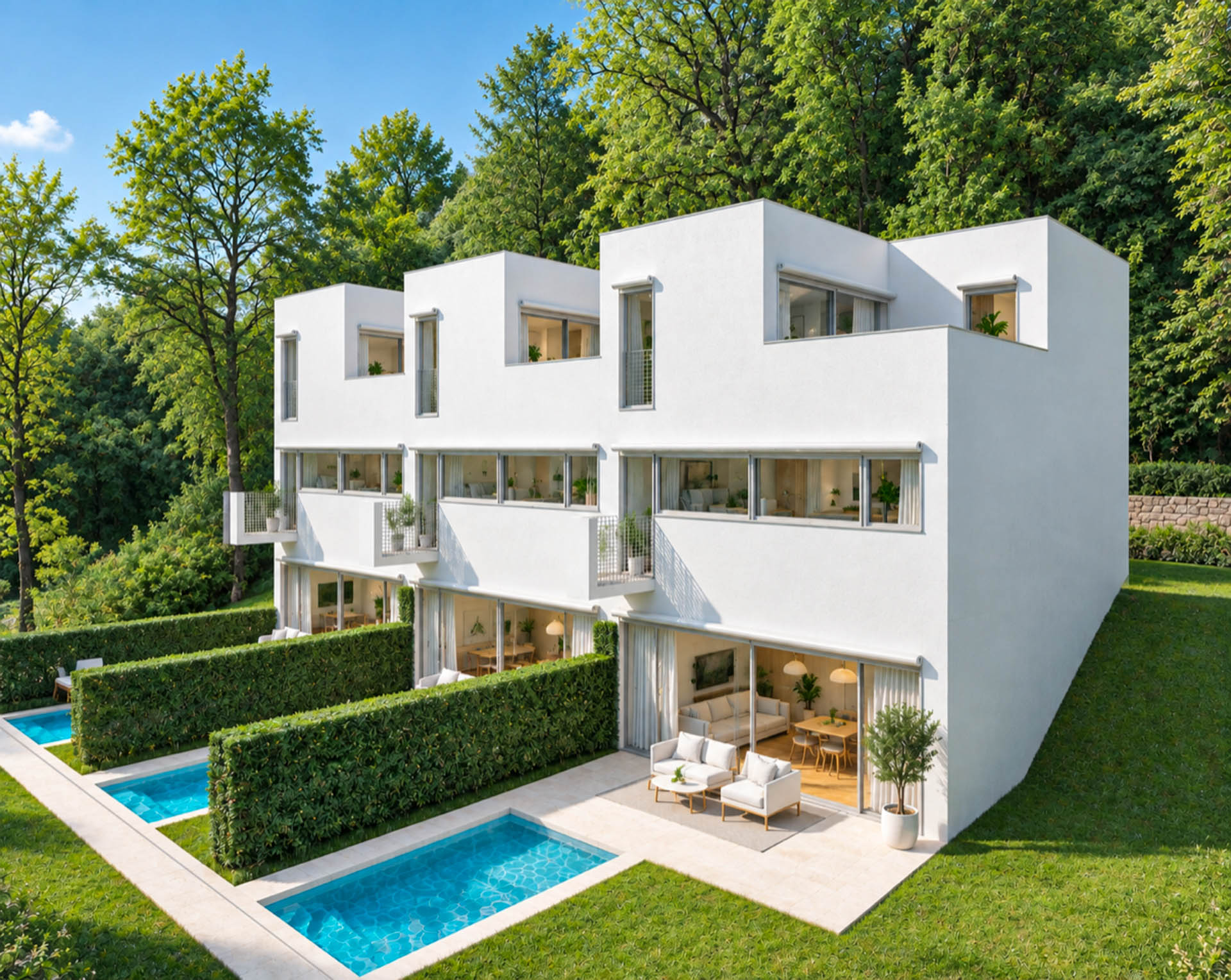 Moderna casa contigua con giardino in vendita a Villa Luganese Moderna casa contigua con giardino in vendita a Villa Luganese