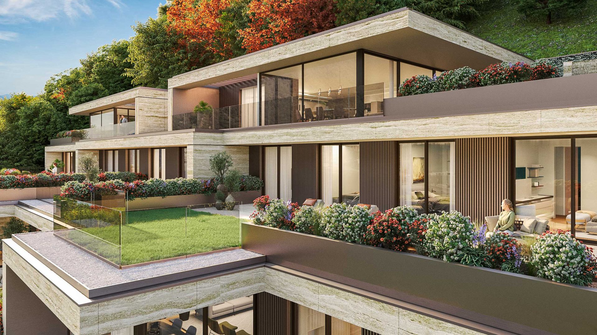 Luxuriöse Wohnungen mit Seeblick in Bissone zu verkaufen