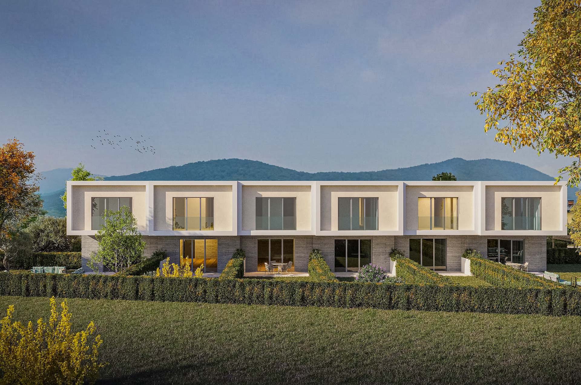 Modern townhouse for sale in Caslano in an area in the green and within walking distance of the lake