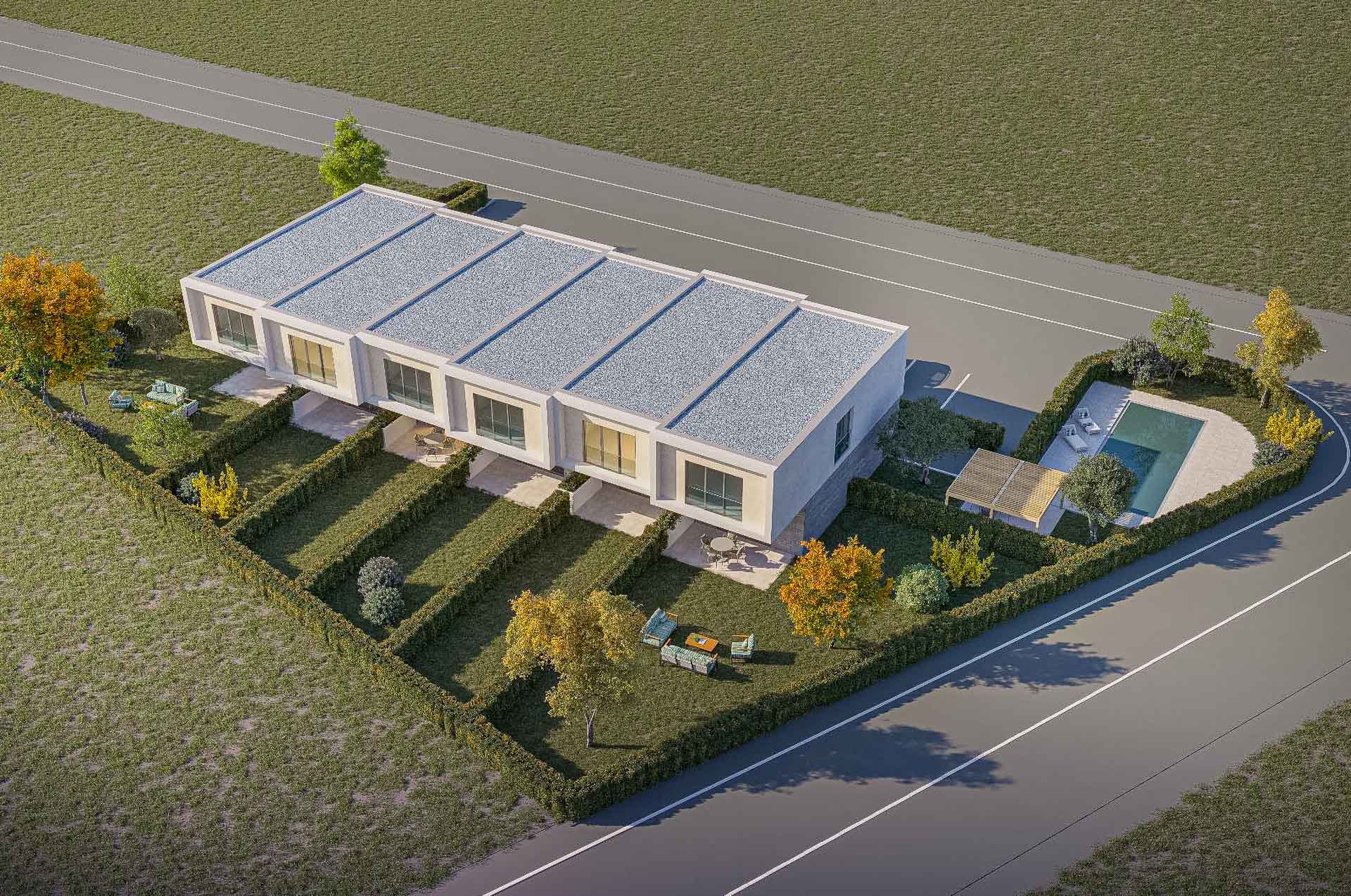 Modern townhouse for sale in Caslano in an area in the green and within walking distance of the lake