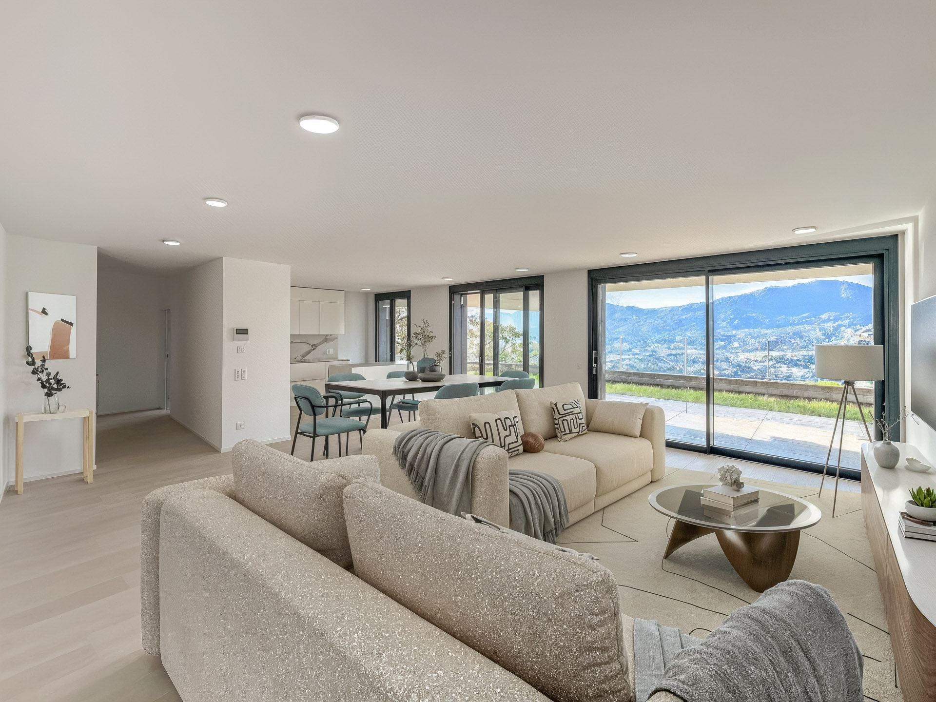 Neue und exklusive 4,5-Zimmer-Wohnung mit Garten und Seeblick in Montagnola zu verkaufen