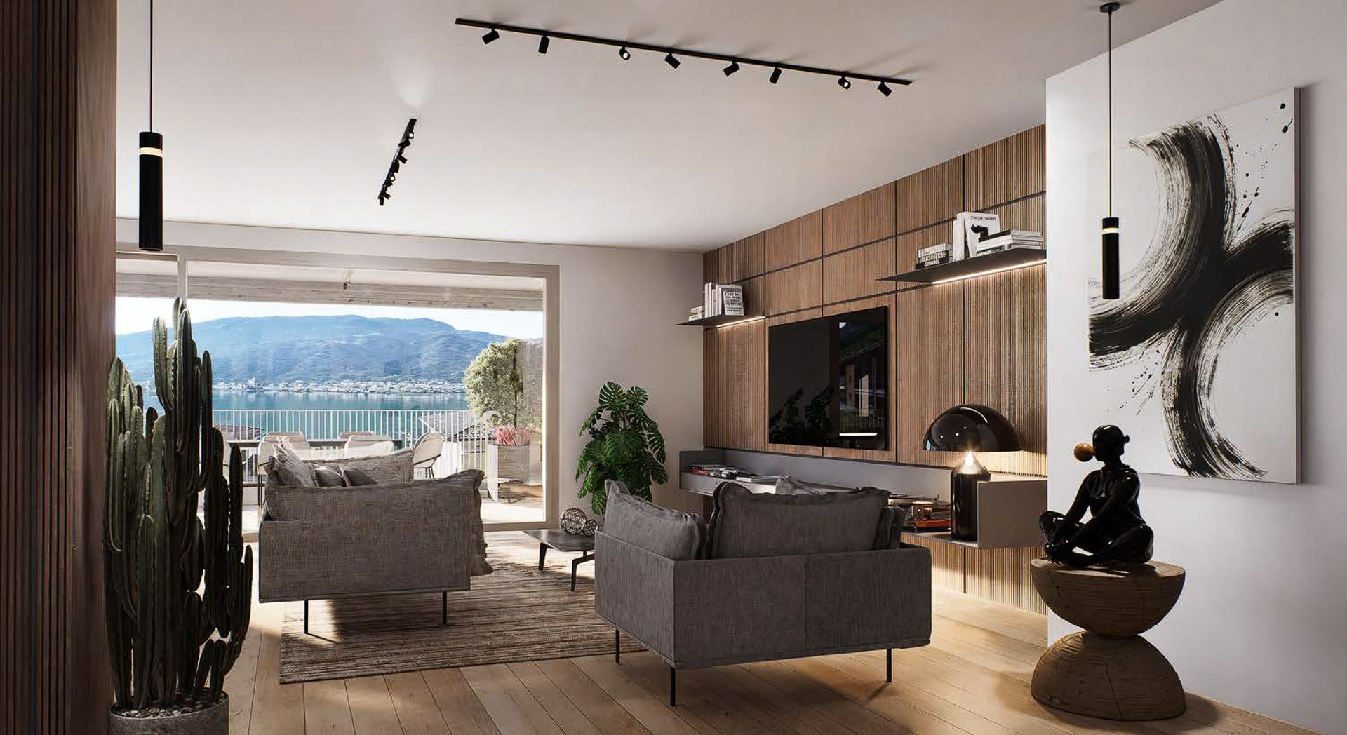 Appartamento vista lago con giardino in vendita a Capolago