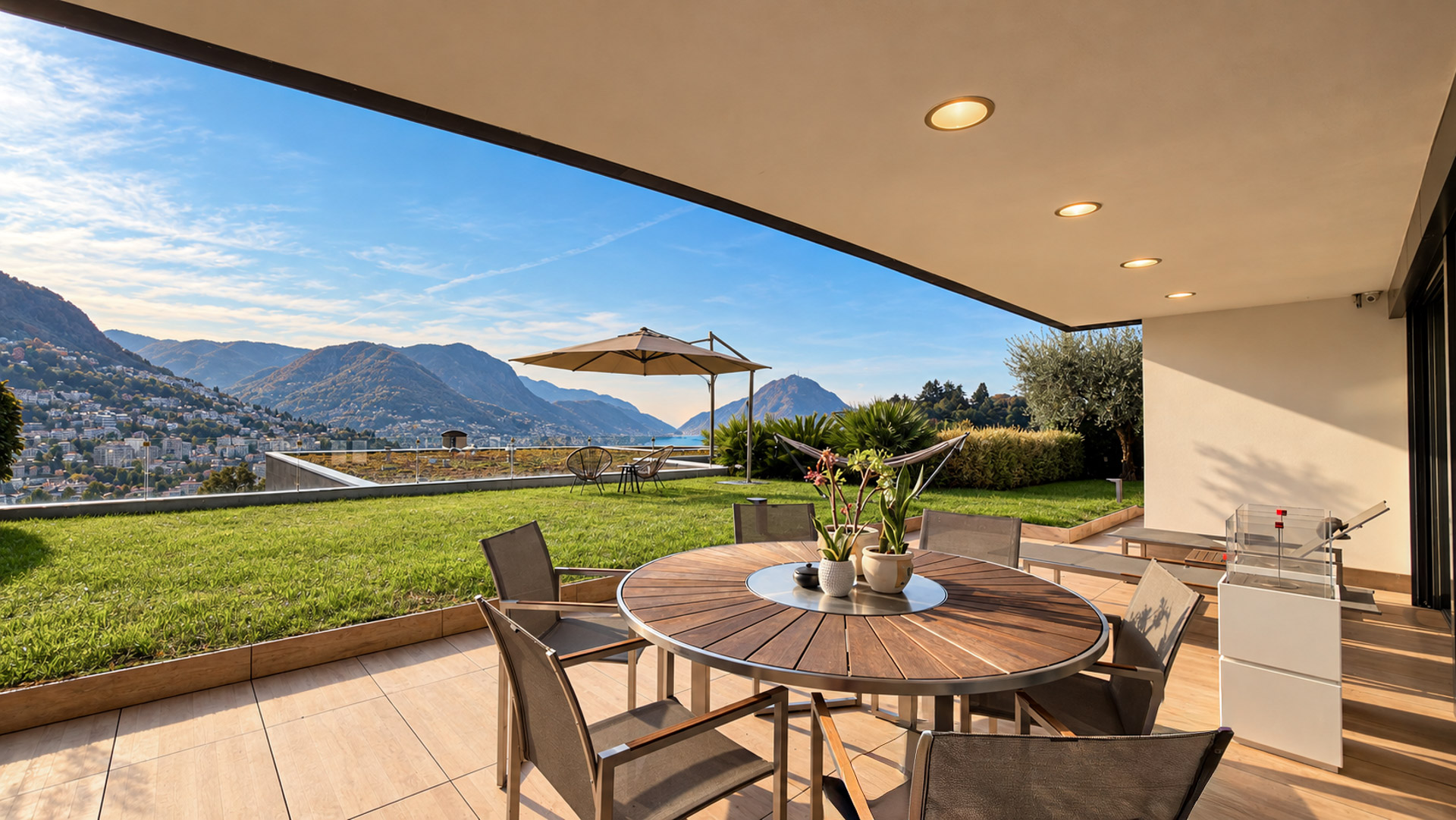 Elegant and prestigious apartment with a garden for sale in Porza
