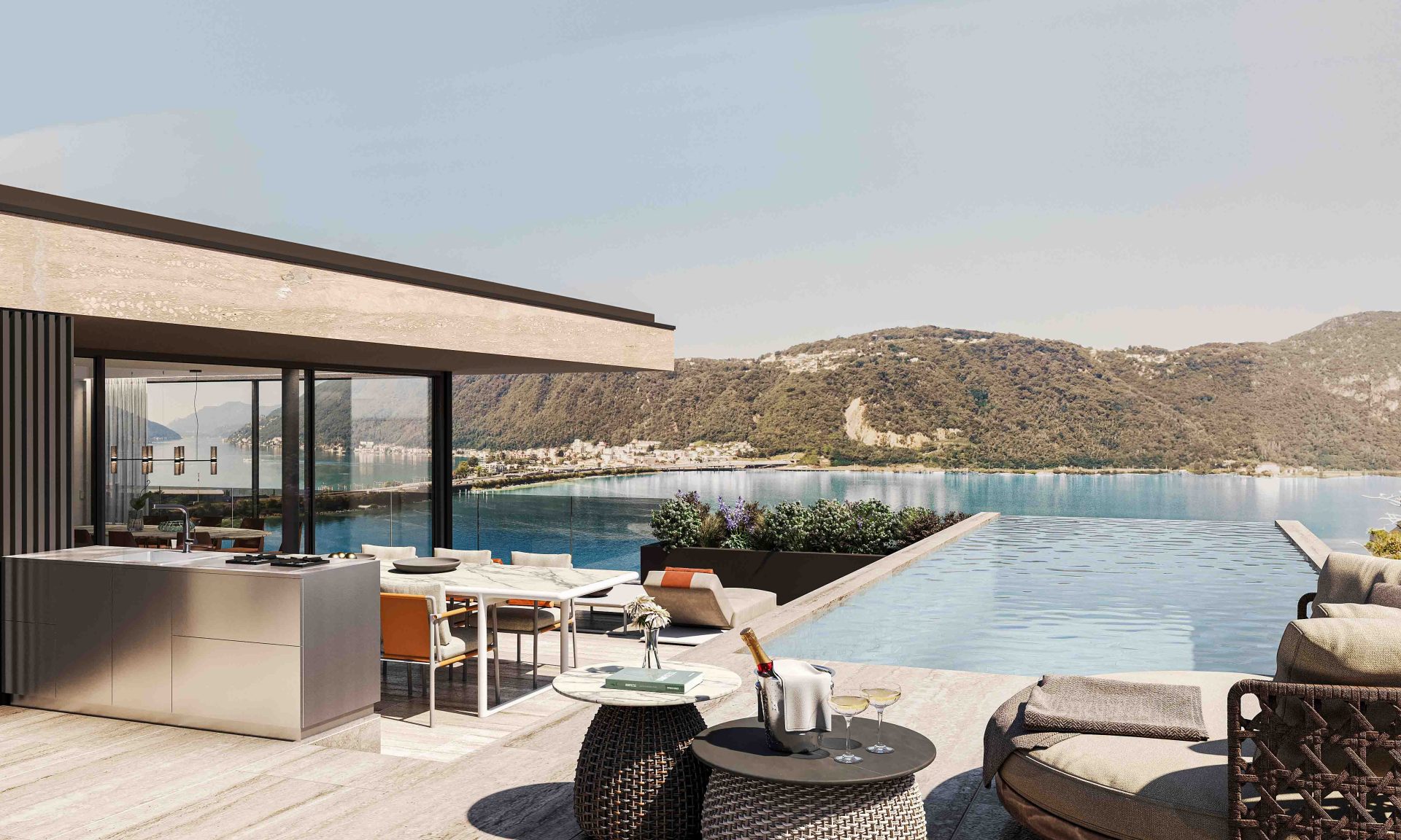 Luxuriöse Wohnungen mit Seeblick in Bissone zu verkaufen